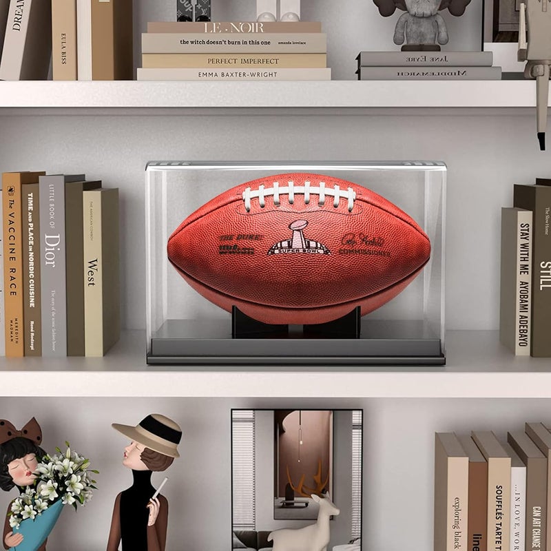 KKU Football Display Case, Acrylic Football Case Display Case Autographed Football Holder, No Assembly Required Football Display Box with Removable Built-in Football Display Stand - Image 5